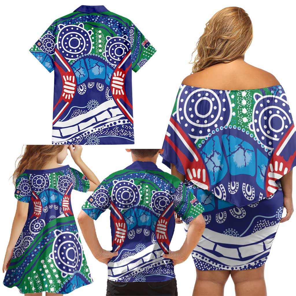 Australia New South Wales Family Matching Off Shoulder Short Dress and Hawaiian Shirt NSW Orta Recens Quam Pura Nites