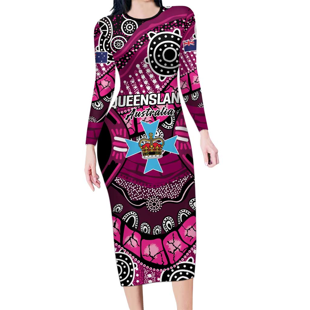 Australia Queensland Audax at Fidelis Family Matching Long Sleeve Bodycon Dress and Hawaiian Shirt