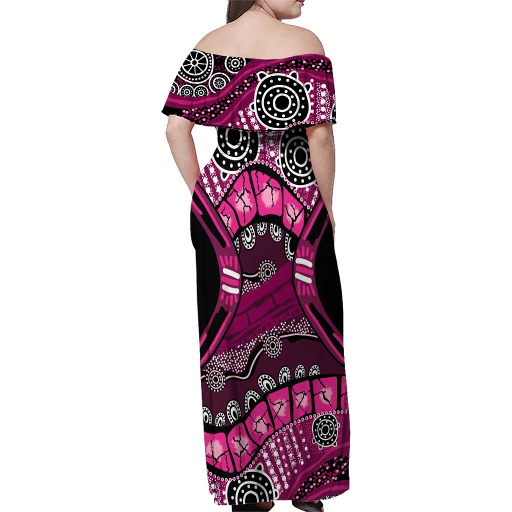 Australia Queensland Audax at Fidelis Family Matching Off Shoulder Maxi Dress and Hawaiian Shirt