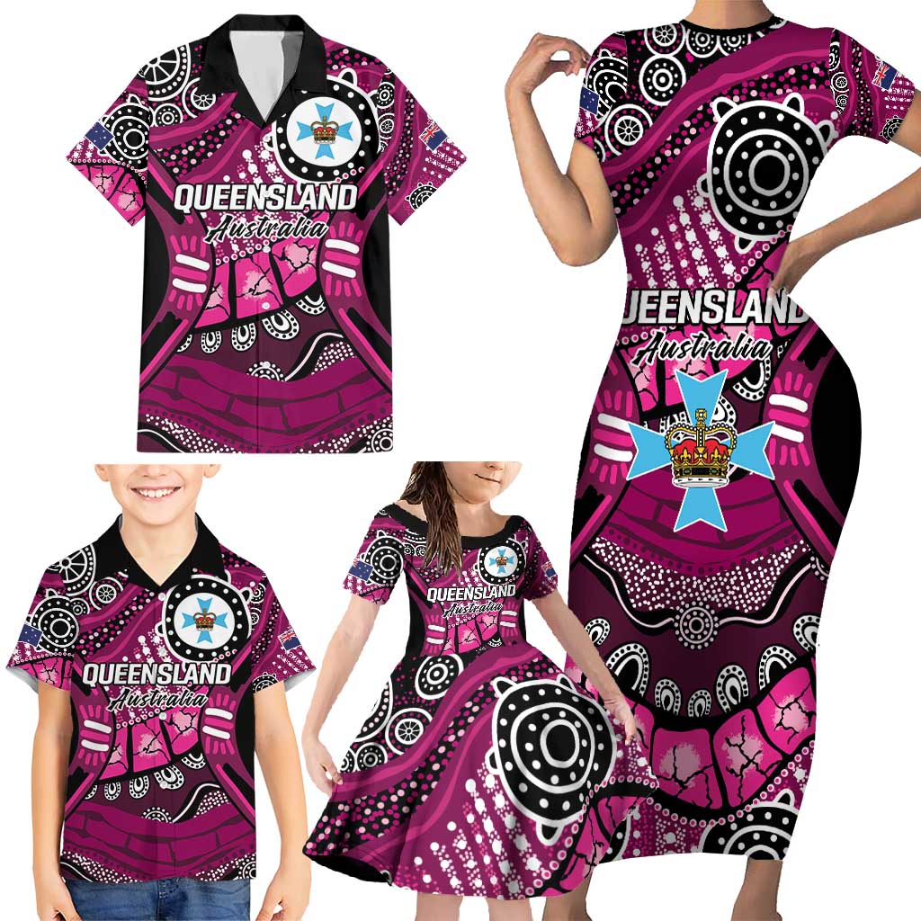 Australia Queensland Audax at Fidelis Family Matching Short Sleeve Bodycon Dress and Hawaiian Shirt