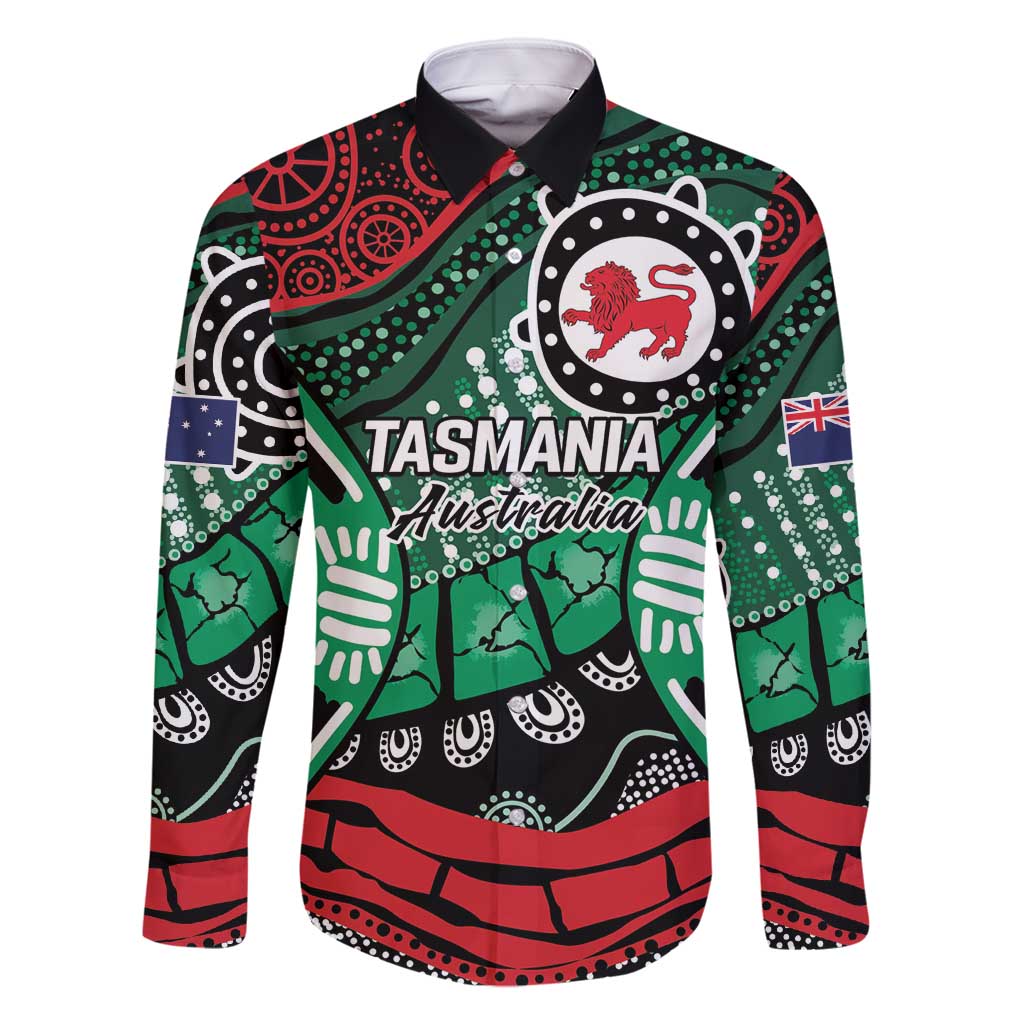 Australia Tasmania State Family Matching Long Sleeve Bodycon Dress and Hawaiian Shirt Ubertas et Fidelitas