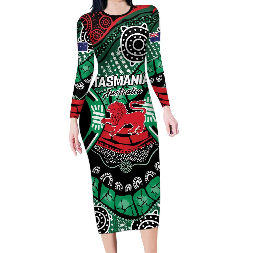 Australia Tasmania State Family Matching Long Sleeve Bodycon Dress and Hawaiian Shirt Ubertas et Fidelitas