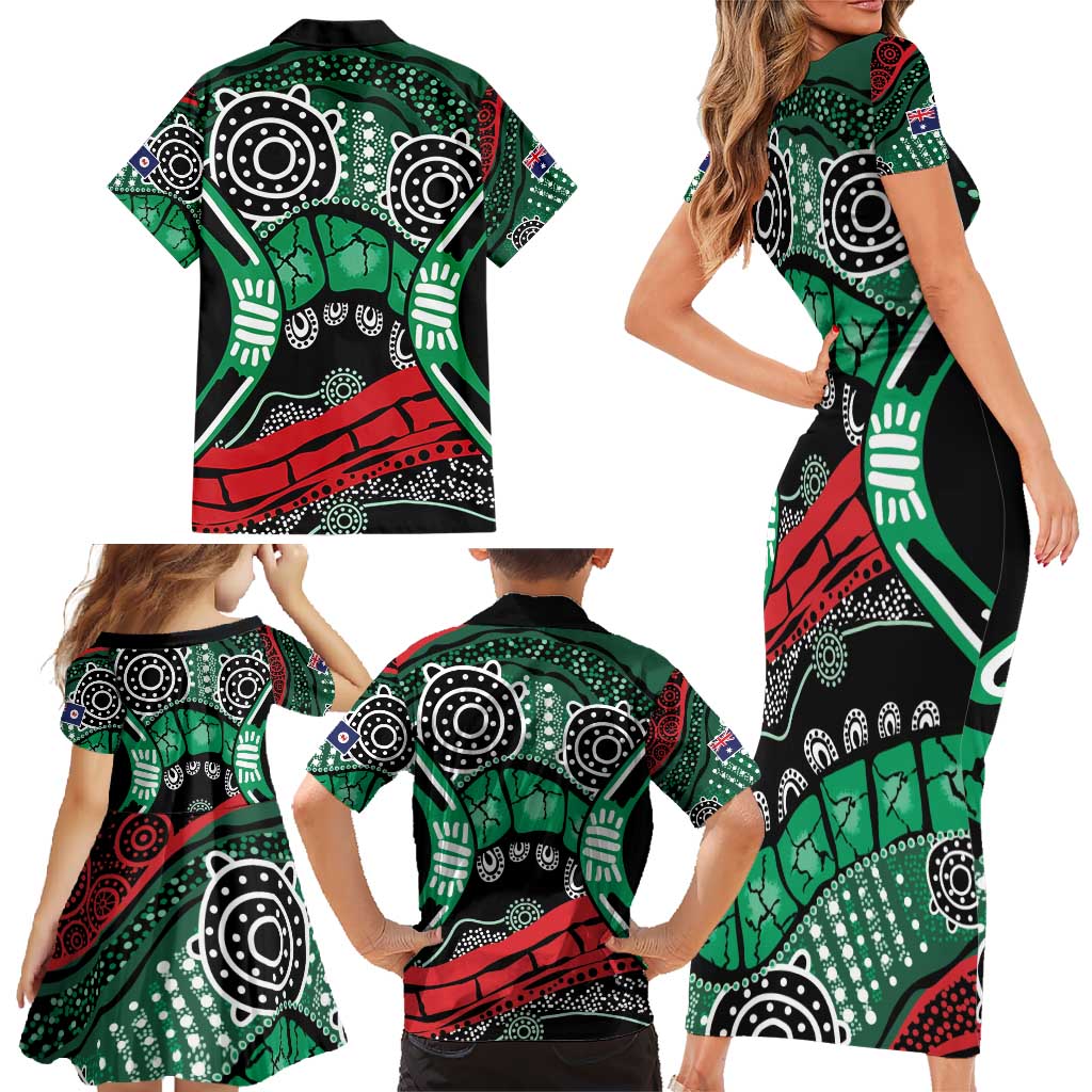 Australia Tasmania State Family Matching Short Sleeve Bodycon Dress and Hawaiian Shirt Ubertas et Fidelitas