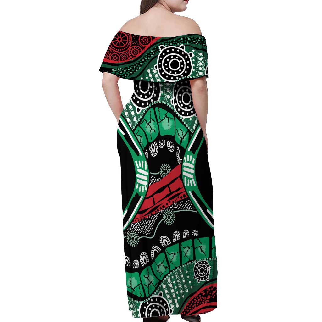 Australia Tasmania State Off Shoulder Maxi Dress Ubertas et Fidelitas