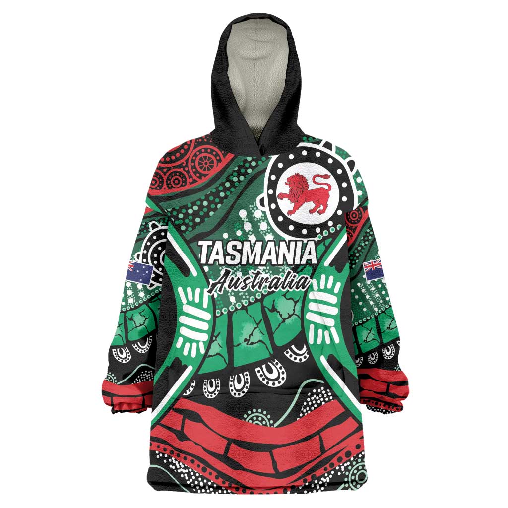 Australia Tasmania State Wearable Blanket Hoodie Ubertas et Fidelitas - Vibe Hoodie Shop