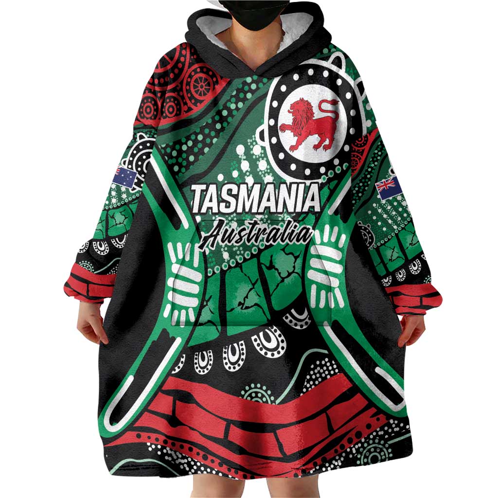 Australia Tasmania State Wearable Blanket Hoodie Ubertas et Fidelitas - Vibe Hoodie Shop