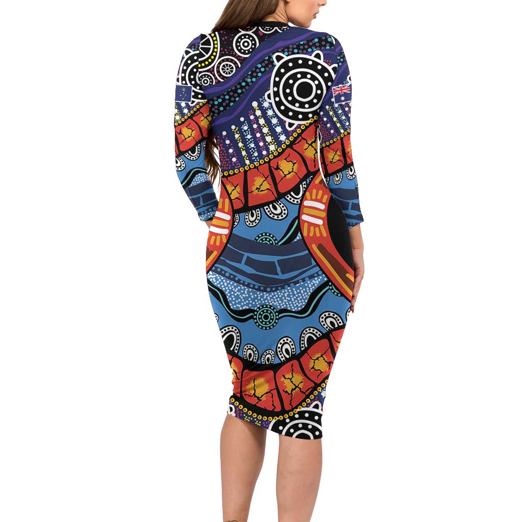 Australia Victoria State Family Matching Long Sleeve Bodycon Dress and Hawaiian Shirt Peace and Prosperity