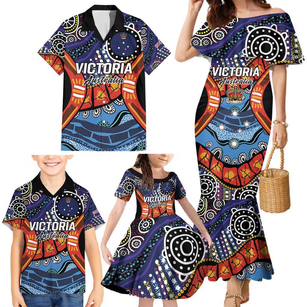 Australia Victoria State Family Matching Mermaid Dress and Hawaiian Shirt Peace and Prosperity