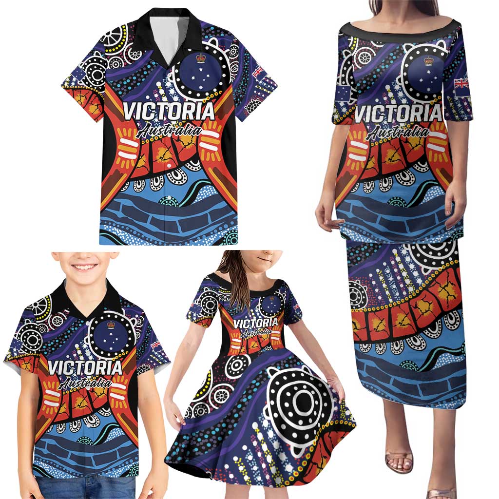 Australia Victoria State Family Matching Puletasi and Hawaiian Shirt Peace and Prosperity