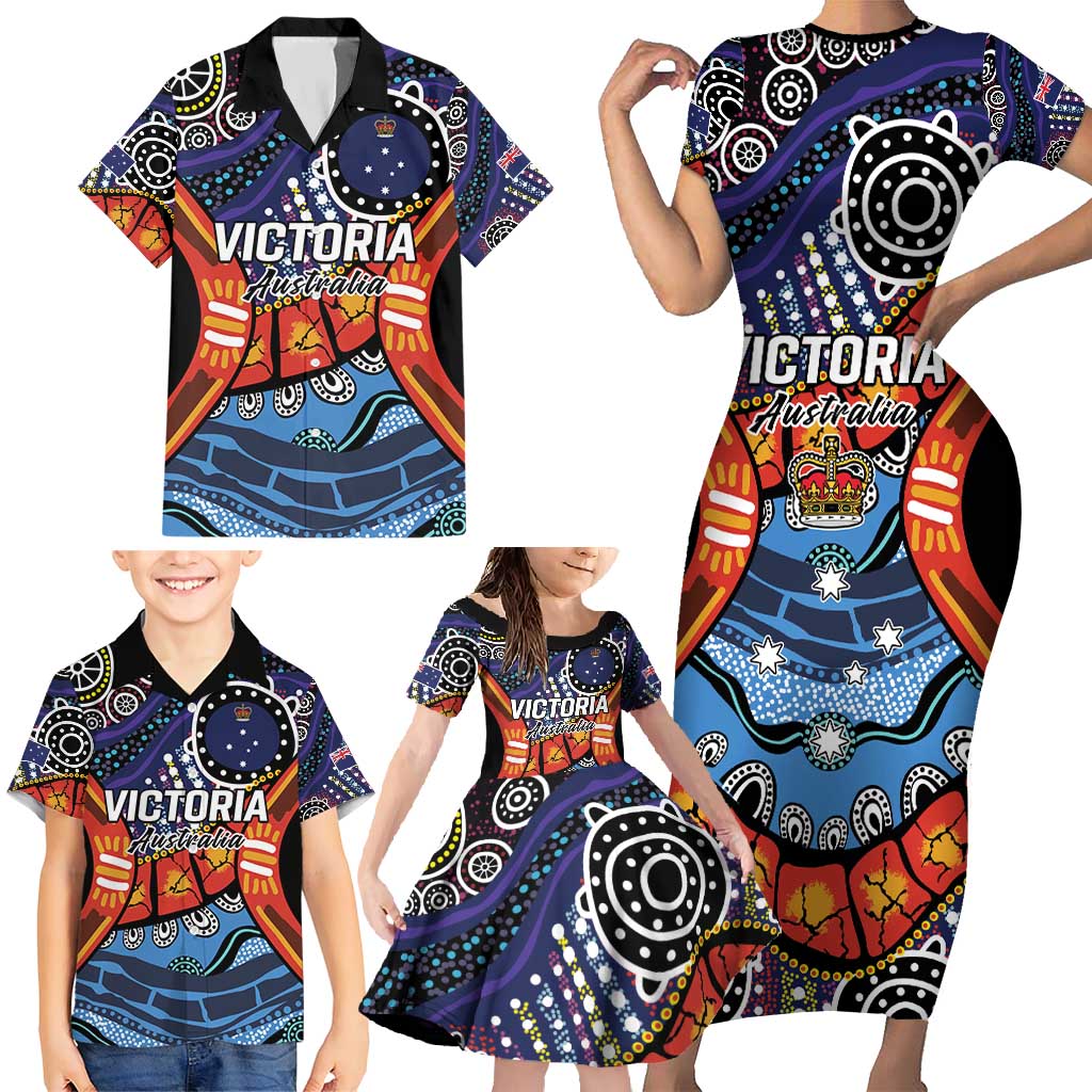 Australia Victoria State Family Matching Short Sleeve Bodycon Dress and Hawaiian Shirt Peace and Prosperity