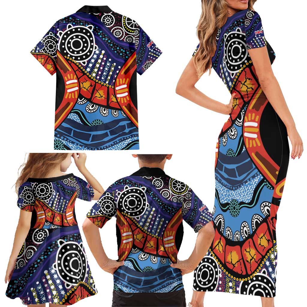 Australia Victoria State Family Matching Short Sleeve Bodycon Dress and Hawaiian Shirt Peace and Prosperity