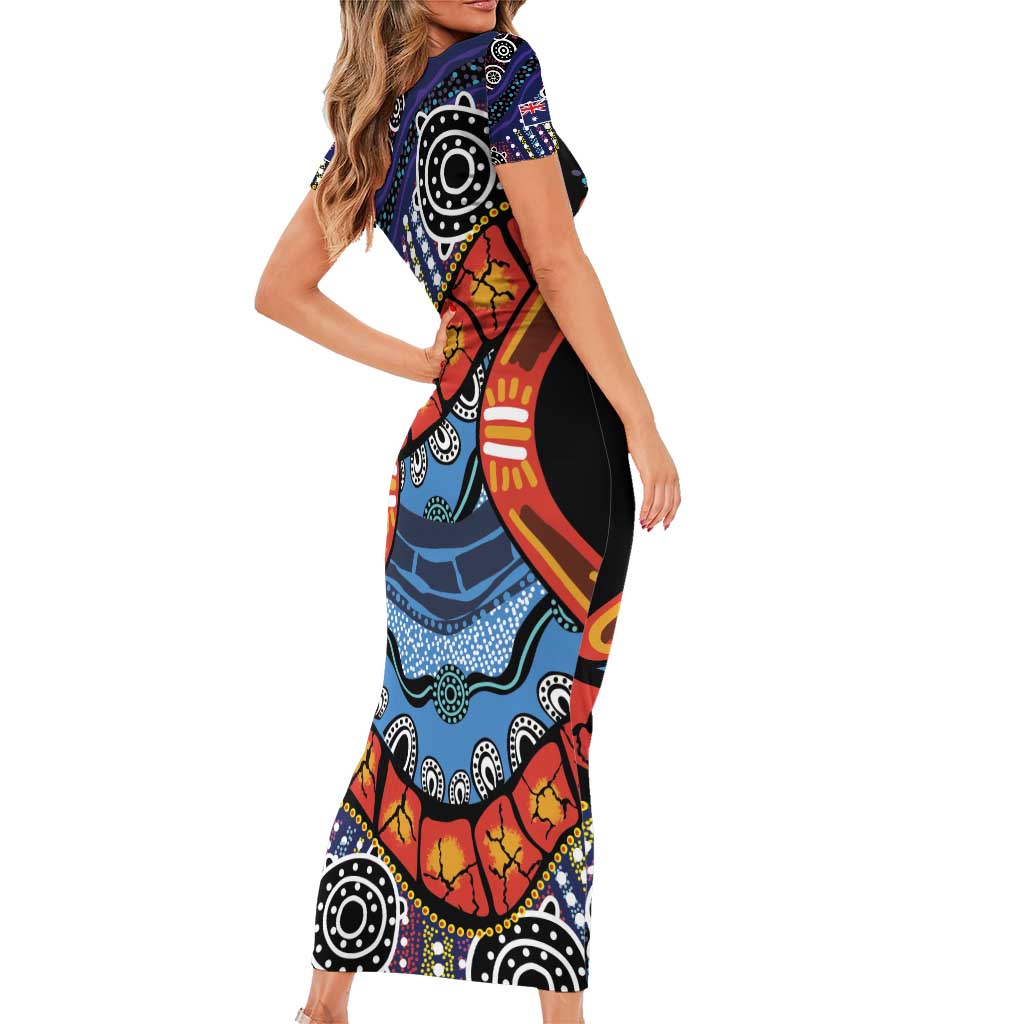 Australia Victoria State Family Matching Short Sleeve Bodycon Dress and Hawaiian Shirt Peace and Prosperity