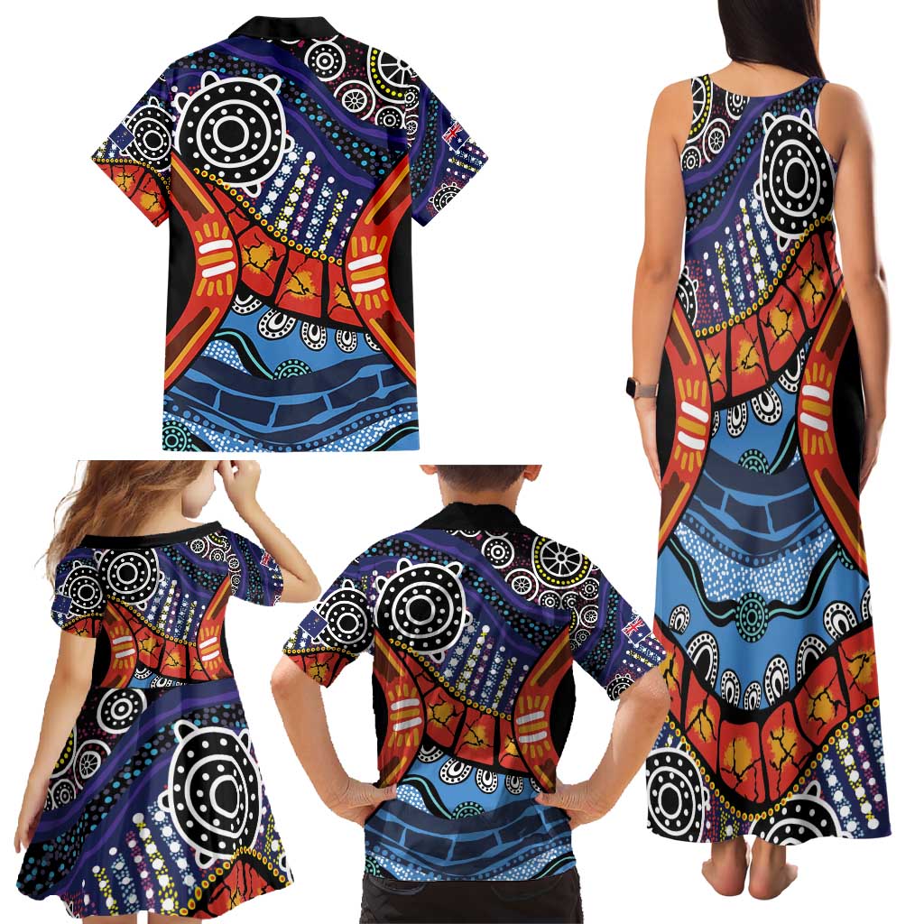 Australia Victoria State Family Matching Tank Maxi Dress and Hawaiian Shirt Peace and Prosperity