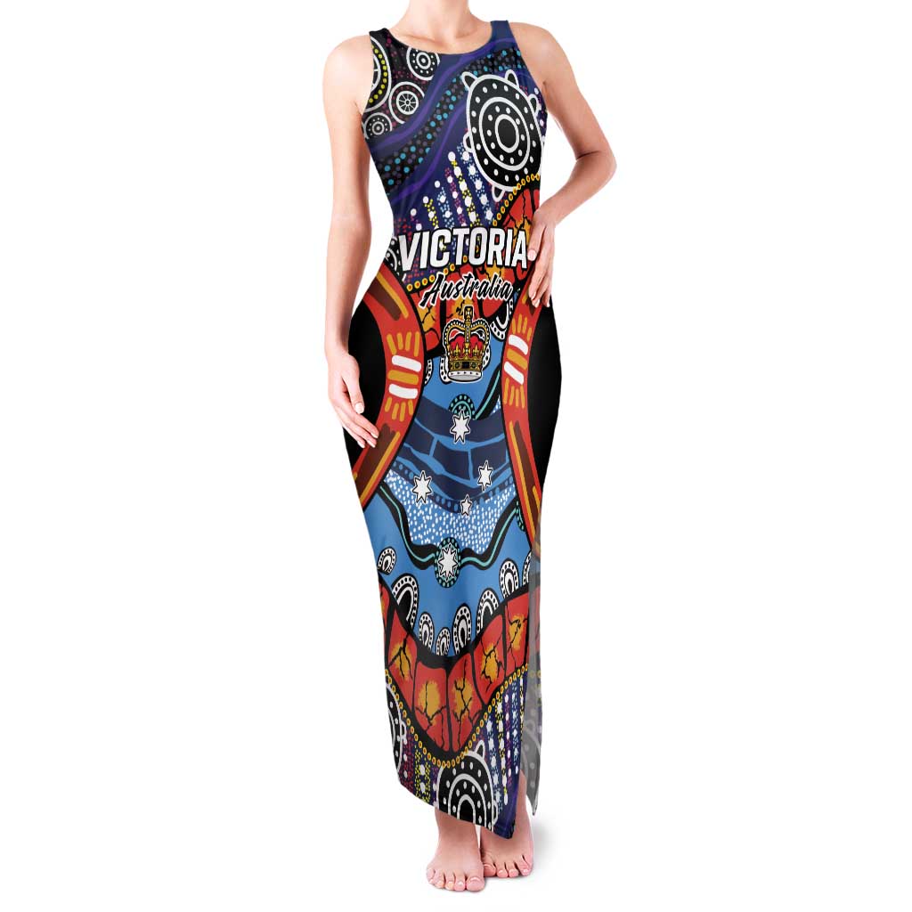 Australia Victoria State Family Matching Tank Maxi Dress and Hawaiian Shirt Peace and Prosperity