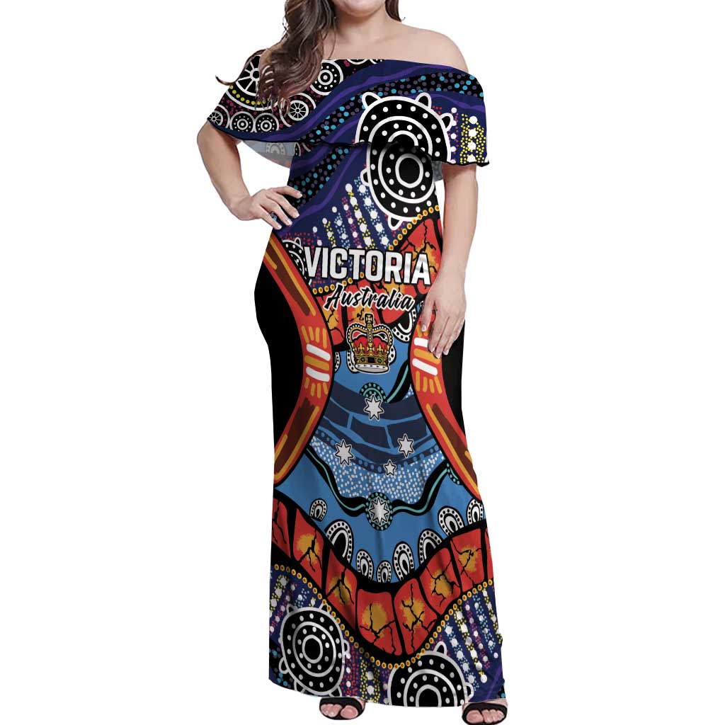 Australia Victoria State Off Shoulder Maxi Dress Peace and Prosperity