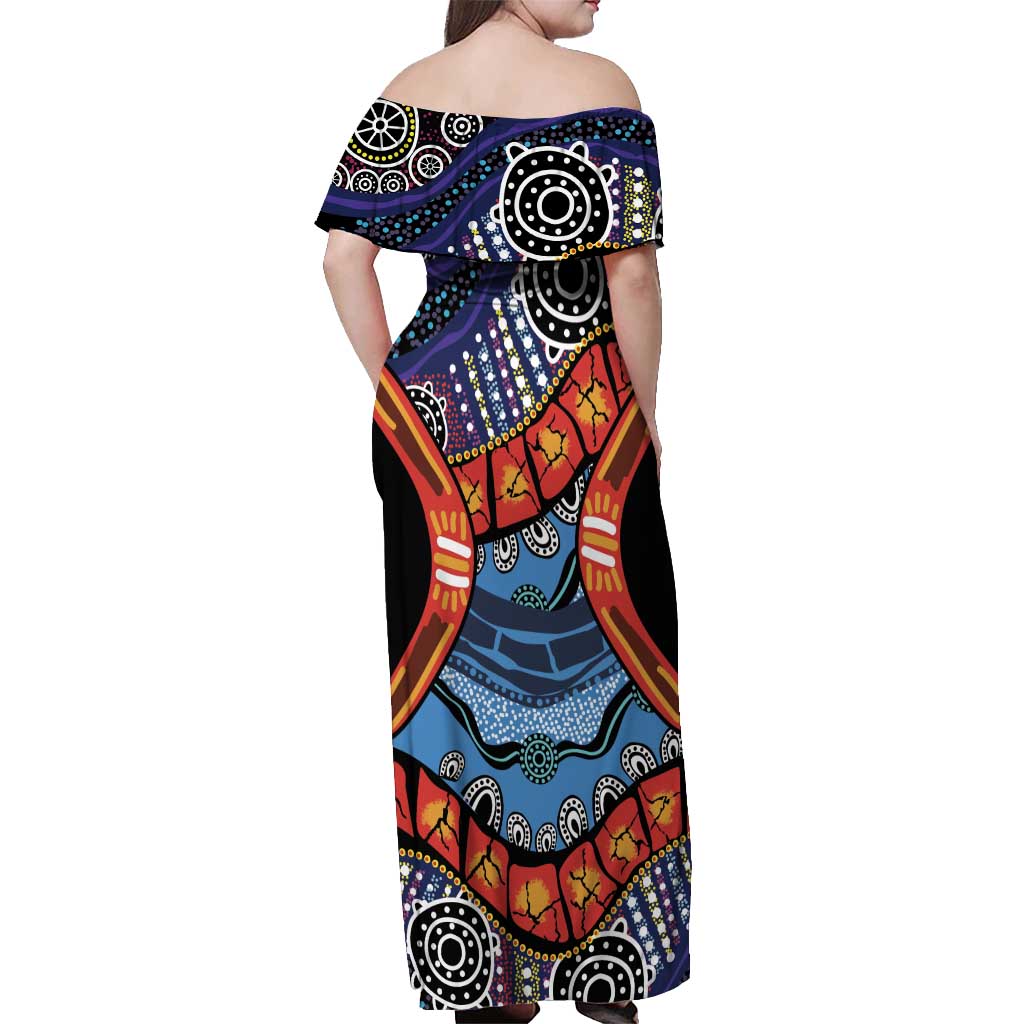 Australia Victoria State Off Shoulder Maxi Dress Peace and Prosperity