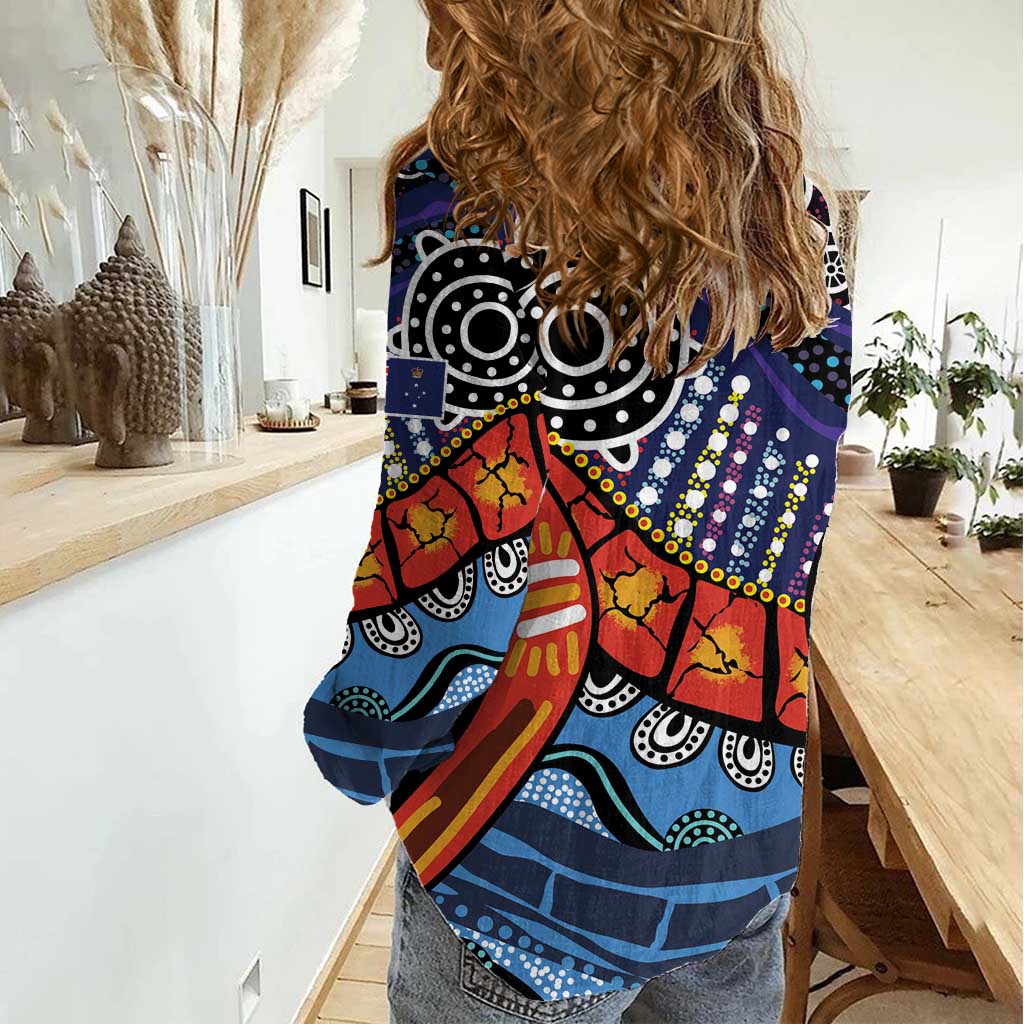 Australia Victoria State Women Casual Shirt Peace and Prosperity - Vibe Hoodie Shop