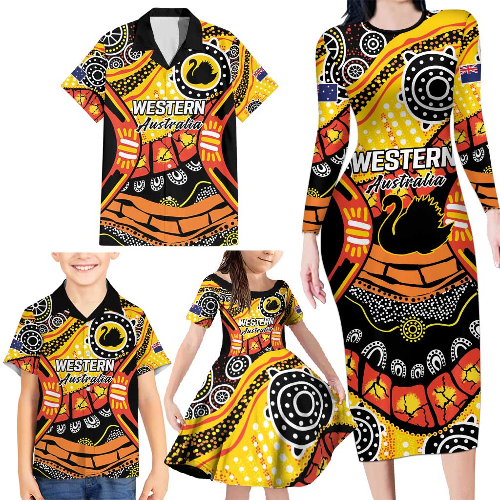 Western Australia Golden State Family Matching Long Sleeve Bodycon Dress and Hawaiian Shirt