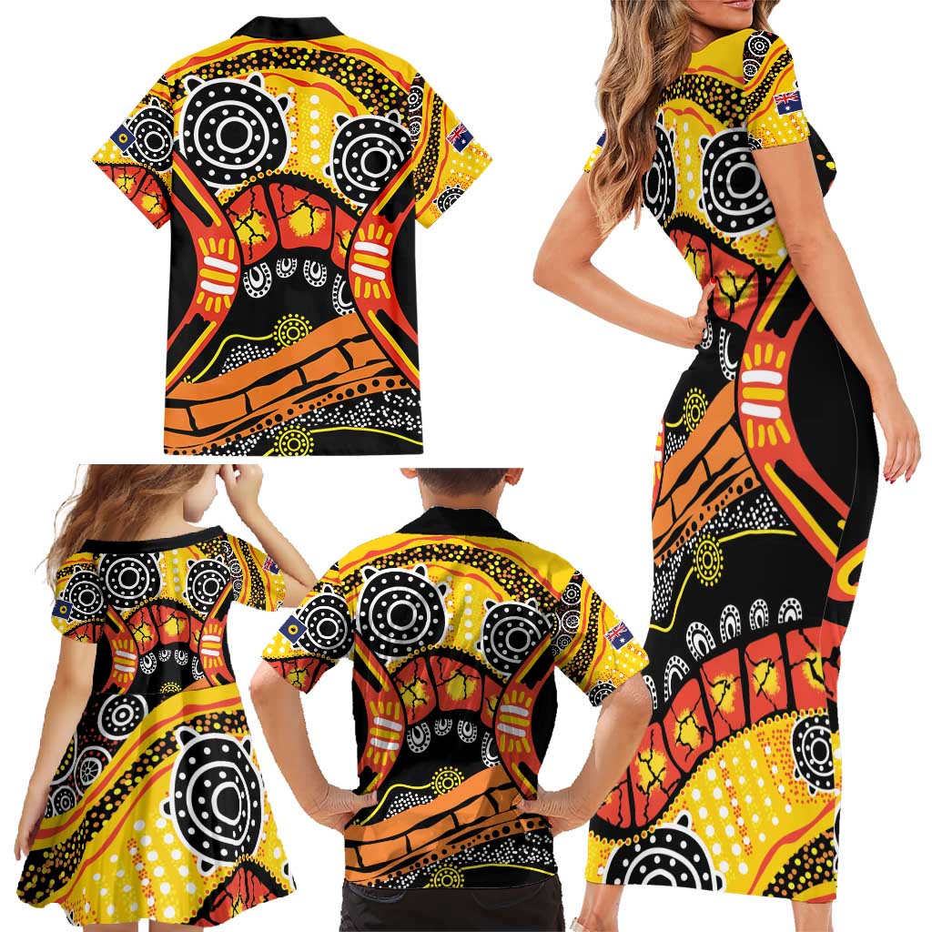 Western Australia Golden State Family Matching Short Sleeve Bodycon Dress and Hawaiian Shirt