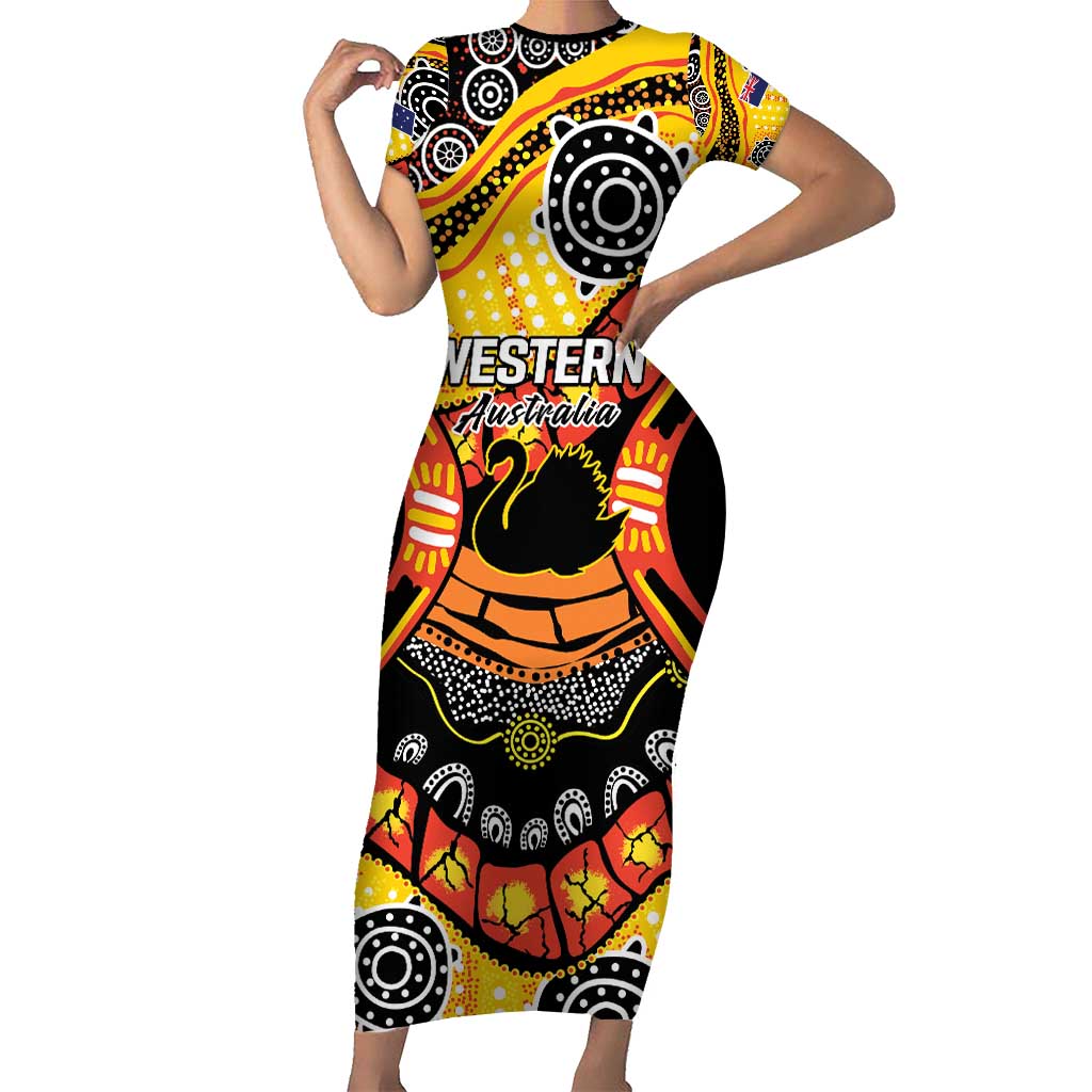 Western Australia Golden State Family Matching Short Sleeve Bodycon Dress and Hawaiian Shirt