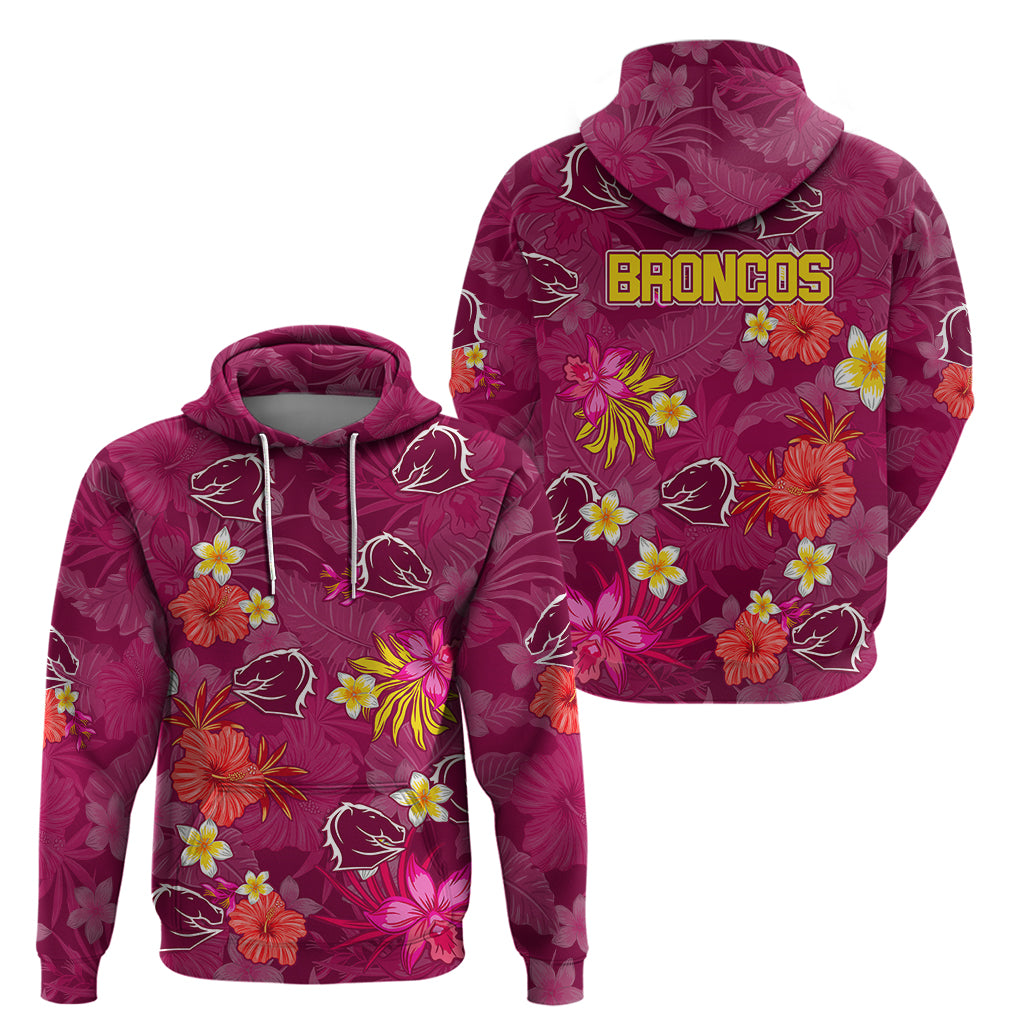 Broncos Rugby Hoodie Beautiful Floral Pattern Spring Summer Vibe LT9 - Vibe Hoodie Shop