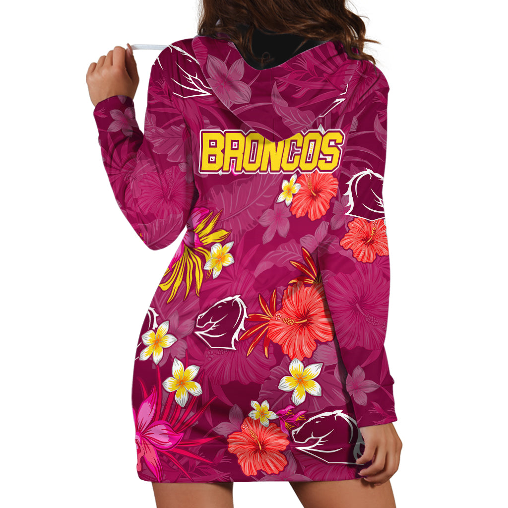 Broncos Rugby Hoodie Dress Beautiful Floral Pattern Spring Summer Vibe - Vibe Hoodie Shop