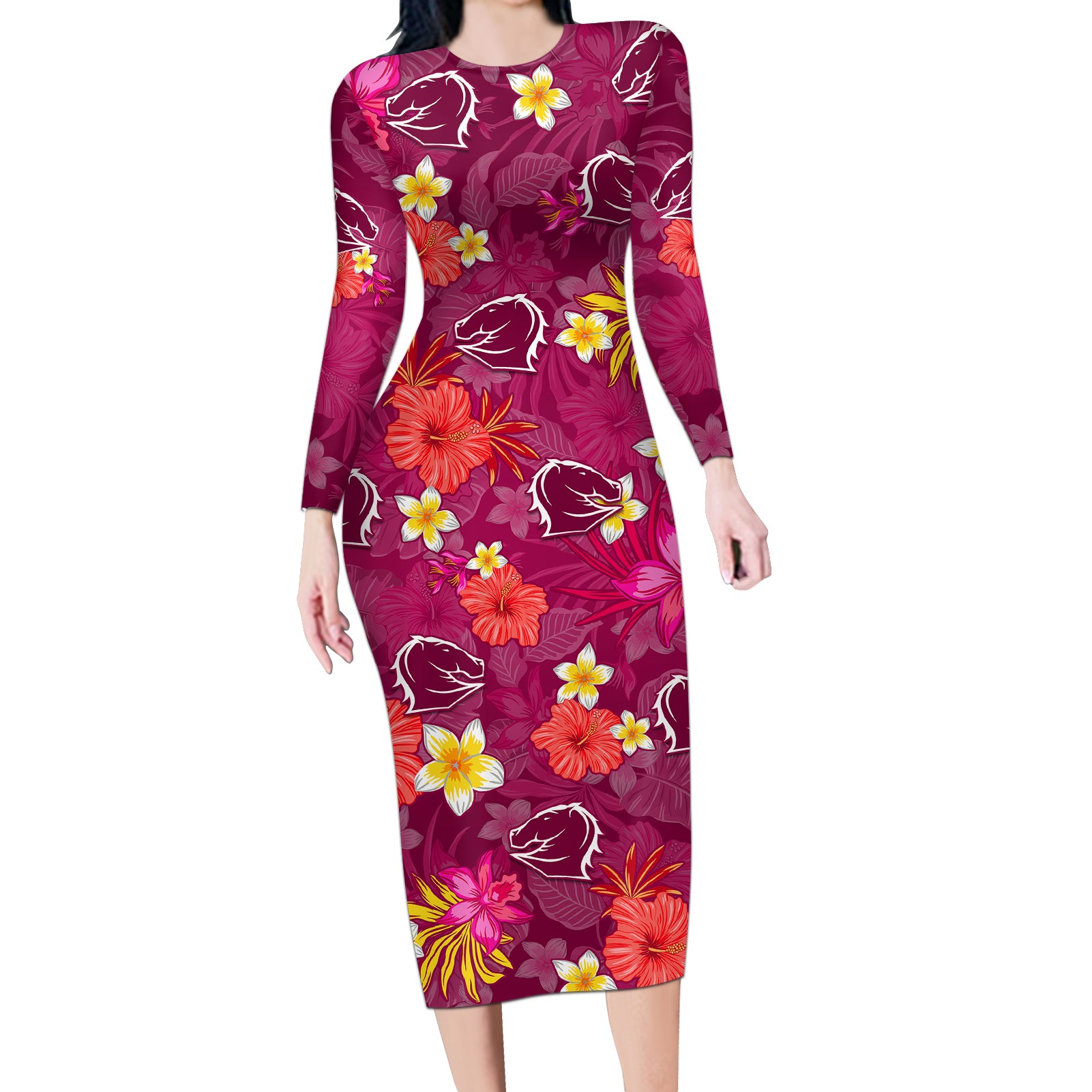 broncos-rugby-long-sleeve-bodycon-dress-beautiful-floral-pattern-spring-summer-vibe