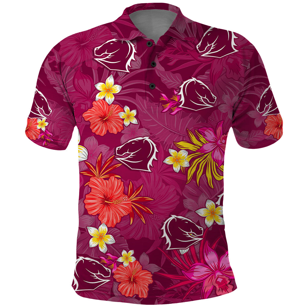 Broncos Rugby Polo Shirt Beautiful Floral Pattern Spring Summer Vibe LT9 - Vibe Hoodie Shop