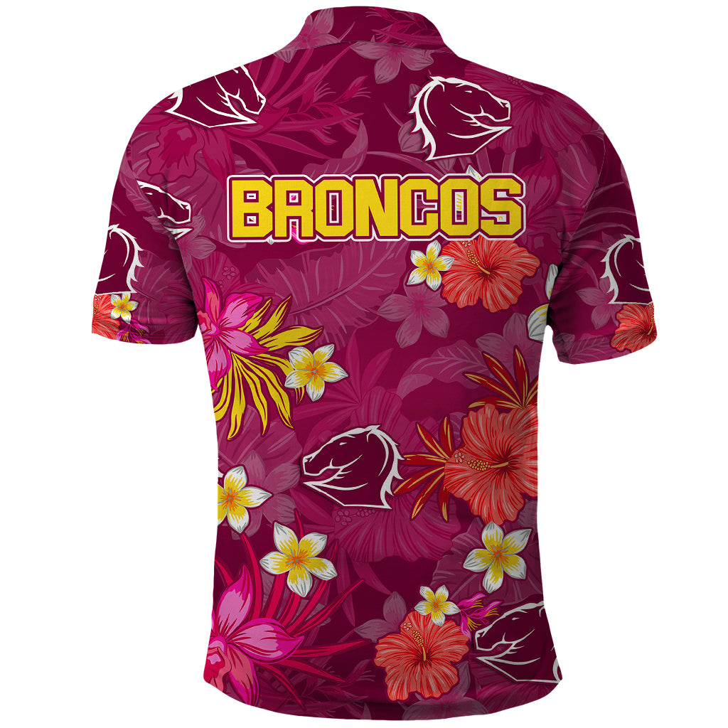 Broncos Rugby Polo Shirt Beautiful Floral Pattern Spring Summer Vibe LT9 - Vibe Hoodie Shop