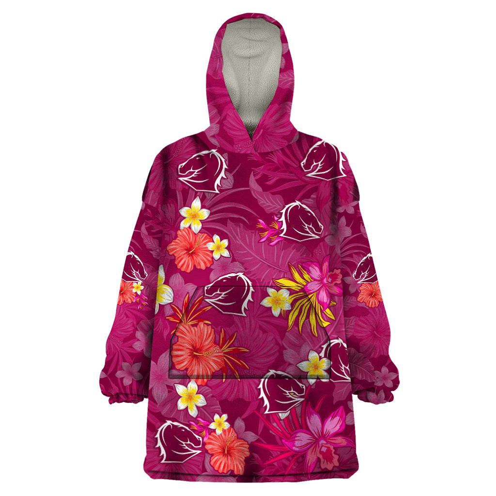 Broncos Rugby Wearable Blanket Hoodie Beautiful Floral Pattern Spring Summer Vibe - Vibe Hoodie Shop