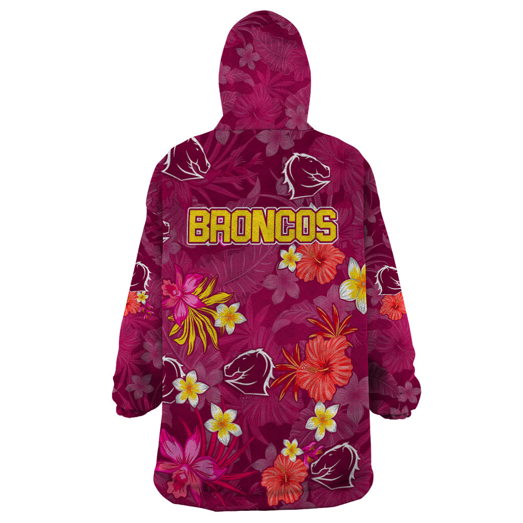 Broncos Rugby Wearable Blanket Hoodie Beautiful Floral Pattern Spring Summer Vibe - Vibe Hoodie Shop