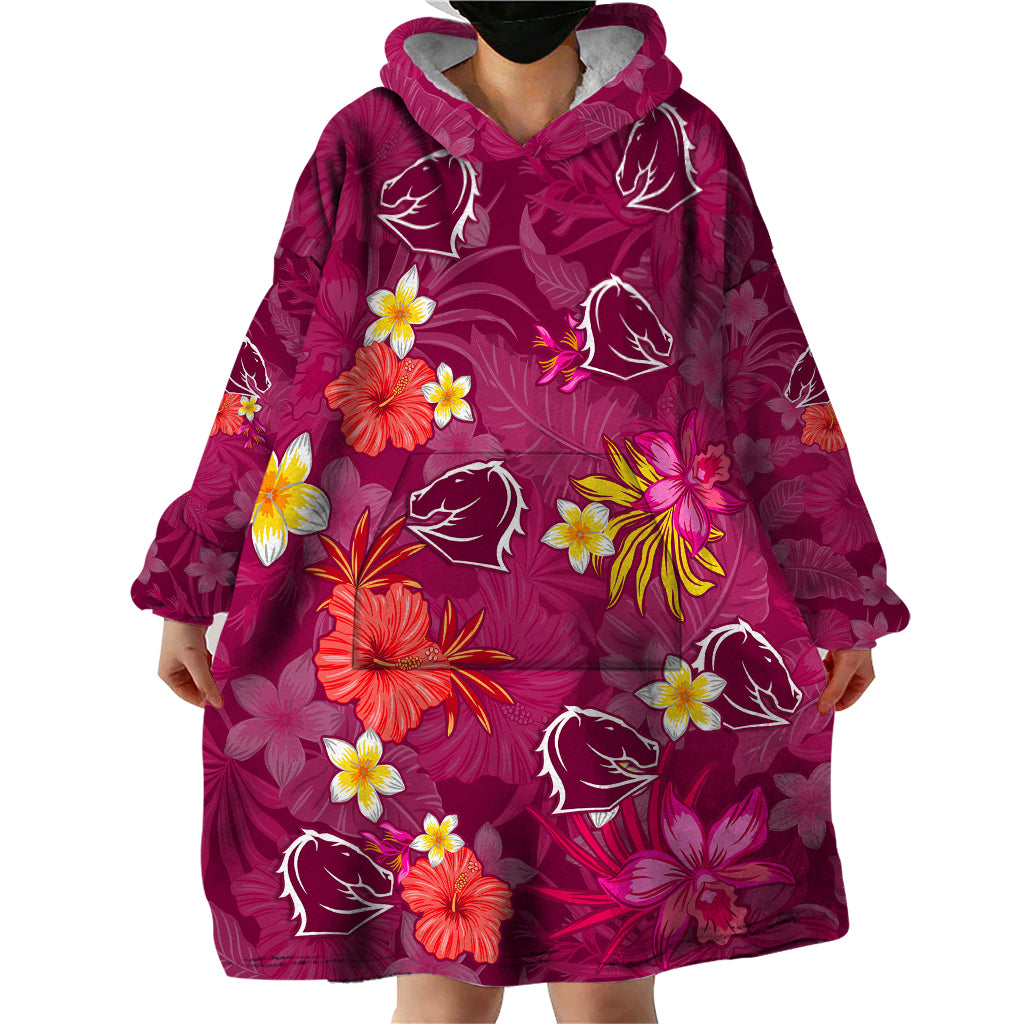 Broncos Rugby Wearable Blanket Hoodie Beautiful Floral Pattern Spring Summer Vibe - Vibe Hoodie Shop