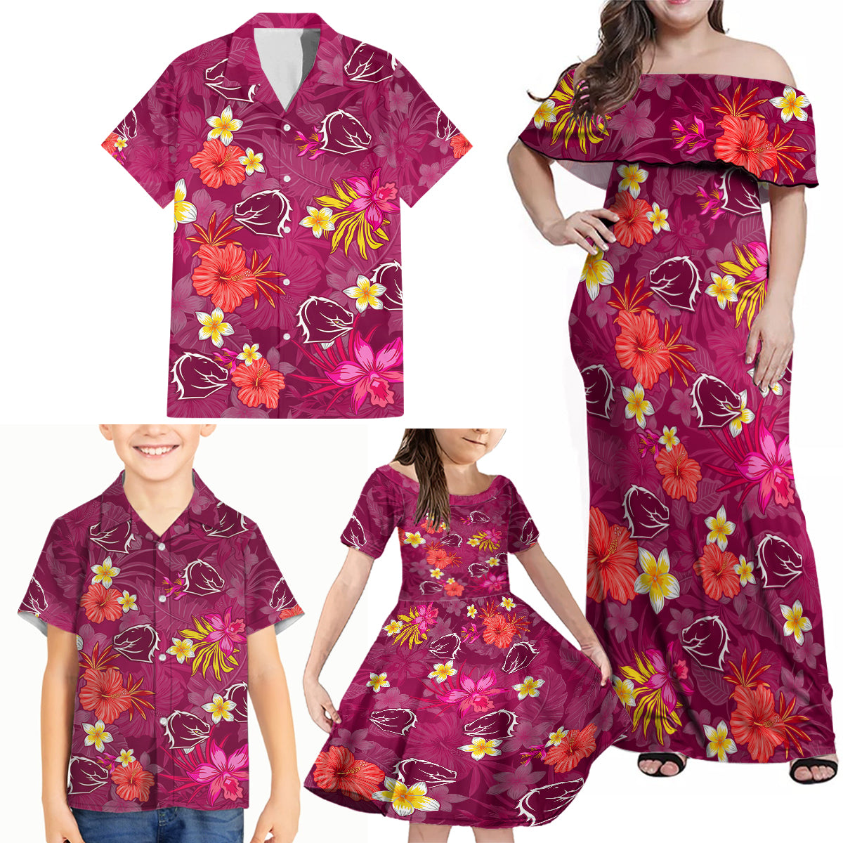 custom-broncos-rugby-family-matching-off-shoulder-maxi-dress-and-hawaiian-shirt-beautiful-floral-pattern-spring-summer-vibe