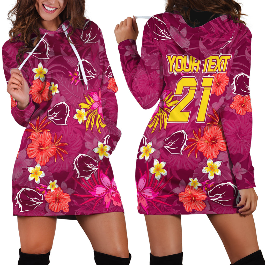 Custom Broncos Rugby Hoodie Dress Beautiful Floral Pattern Spring Summer Vibe - Vibe Hoodie Shop