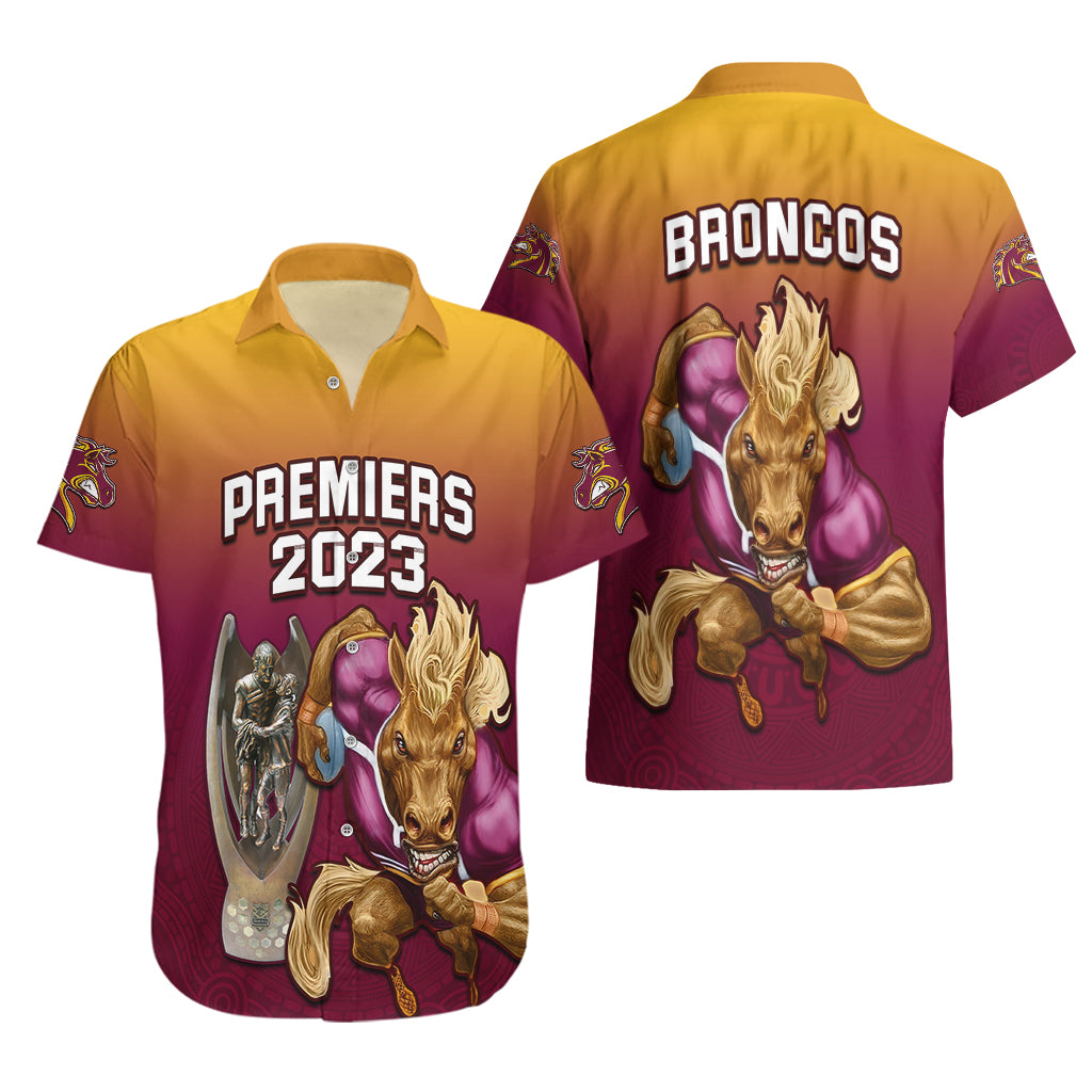 NRL Broncos Premiers 2023 Hawaiian Shirt - Vibe Hoodie Shop