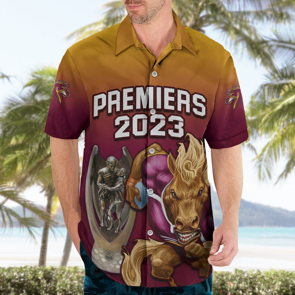 NRL Broncos Premiers 2023 Hawaiian Shirt - Vibe Hoodie Shop