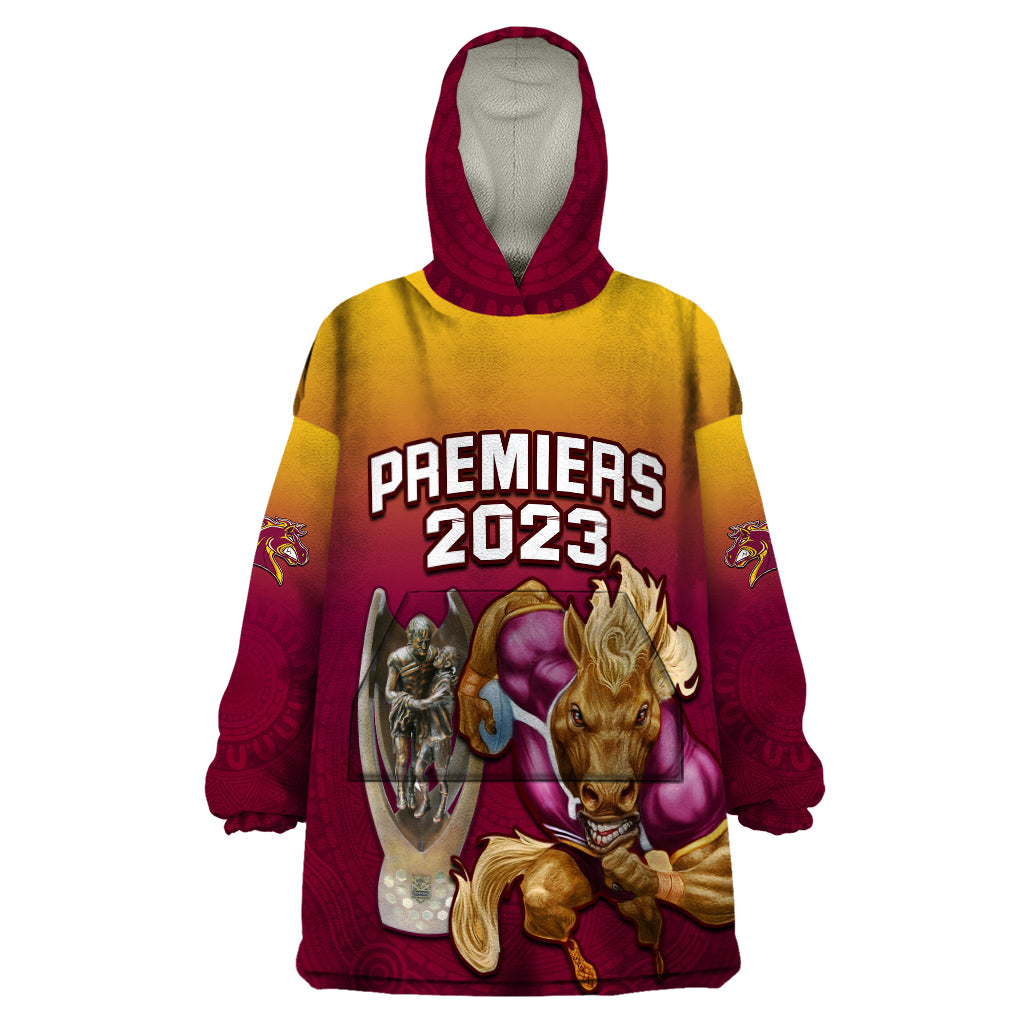 NRL Broncos Premiers 2023 Wearable Blanket Hoodie - Vibe Hoodie Shop