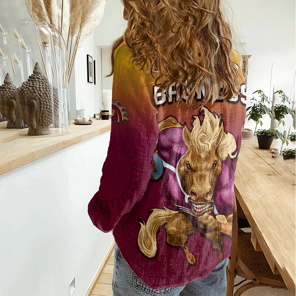 NRL Broncos Premiers 2023 Women Casual Shirt - Vibe Hoodie Shop