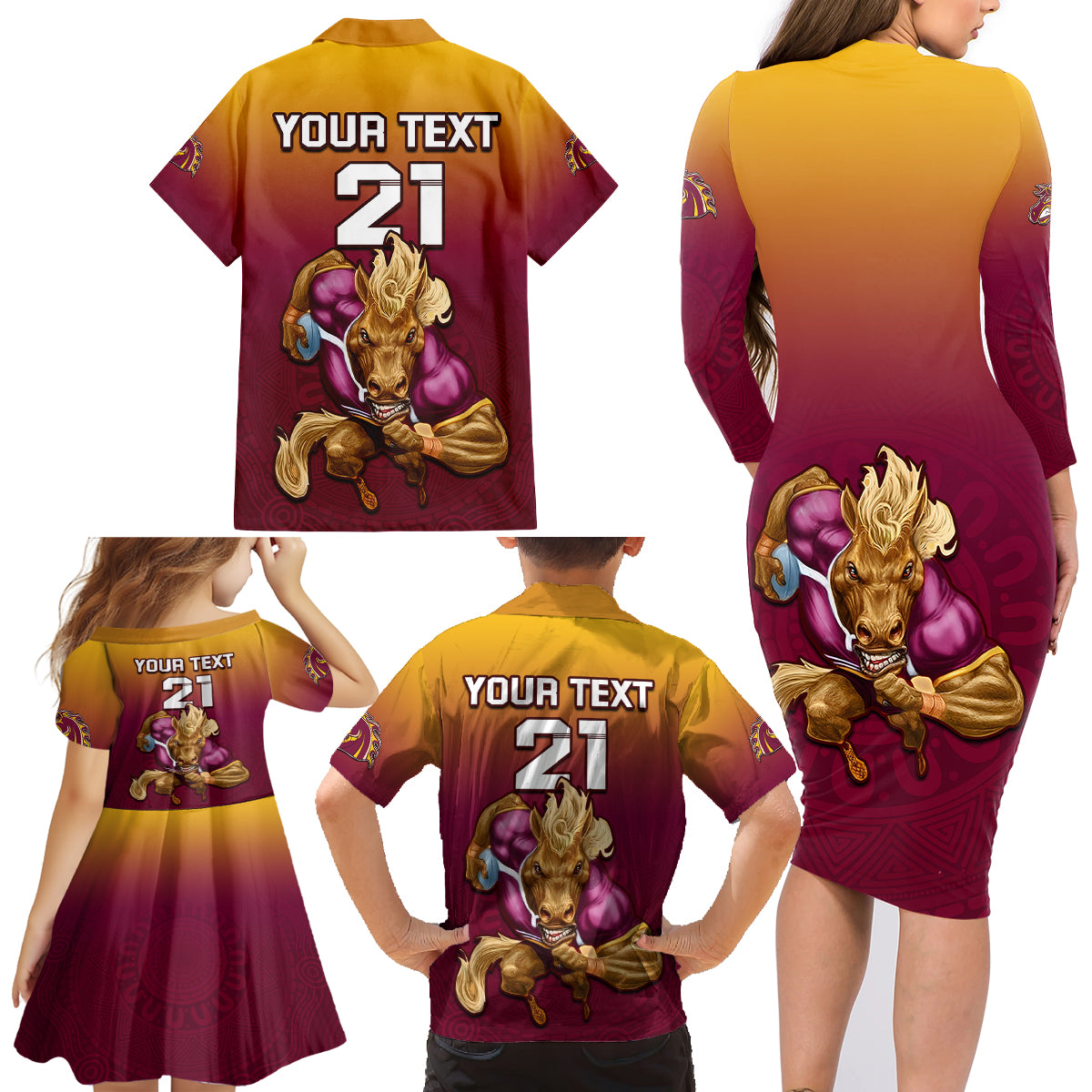 custom-nrl-broncos-premiers-2023-family-matching-long-sleeve-bodycon-dress-and-hawaiian-shirt