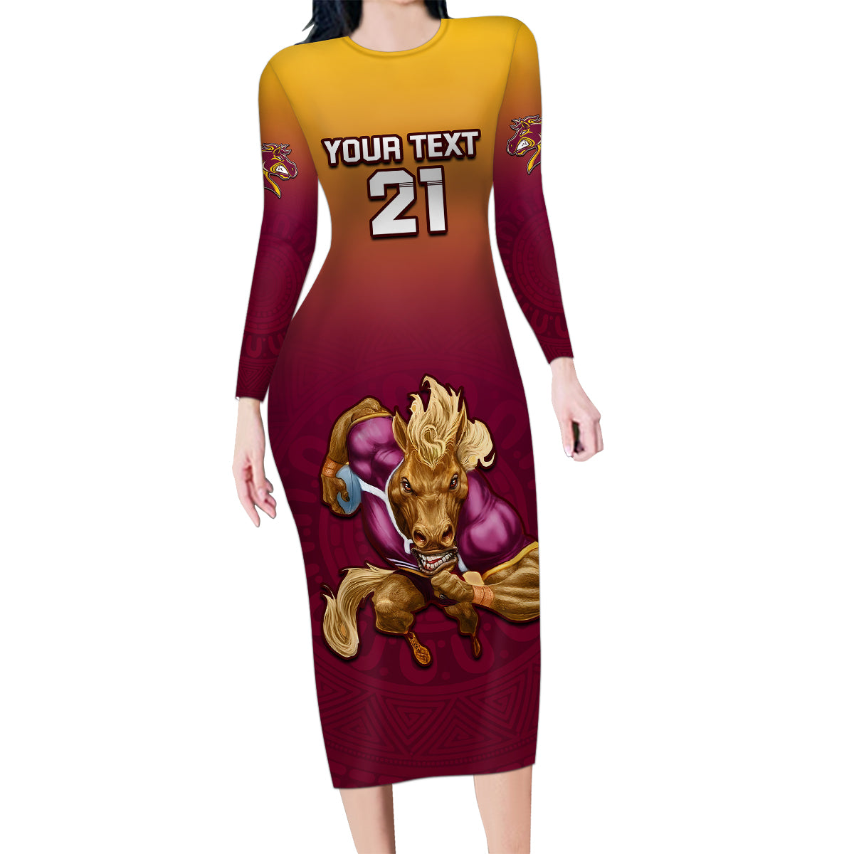 custom-nrl-broncos-premiers-2023-family-matching-long-sleeve-bodycon-dress-and-hawaiian-shirt