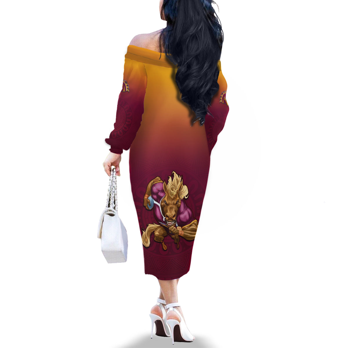 custom-nrl-broncos-premiers-2023-family-matching-off-shoulder-long-sleeve-dress-and-hawaiian-shirt