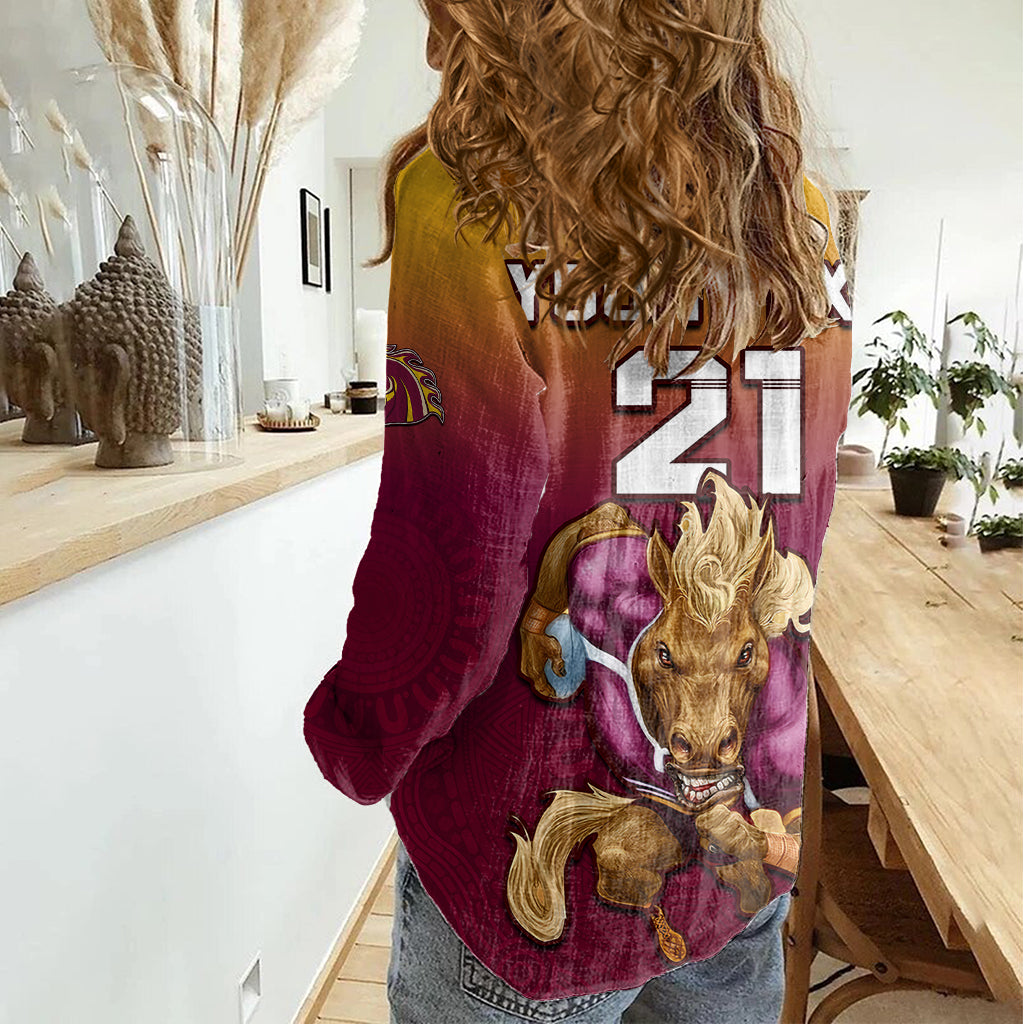 Custom NRL Broncos Premiers 2023 Women Casual Shirt - Vibe Hoodie Shop