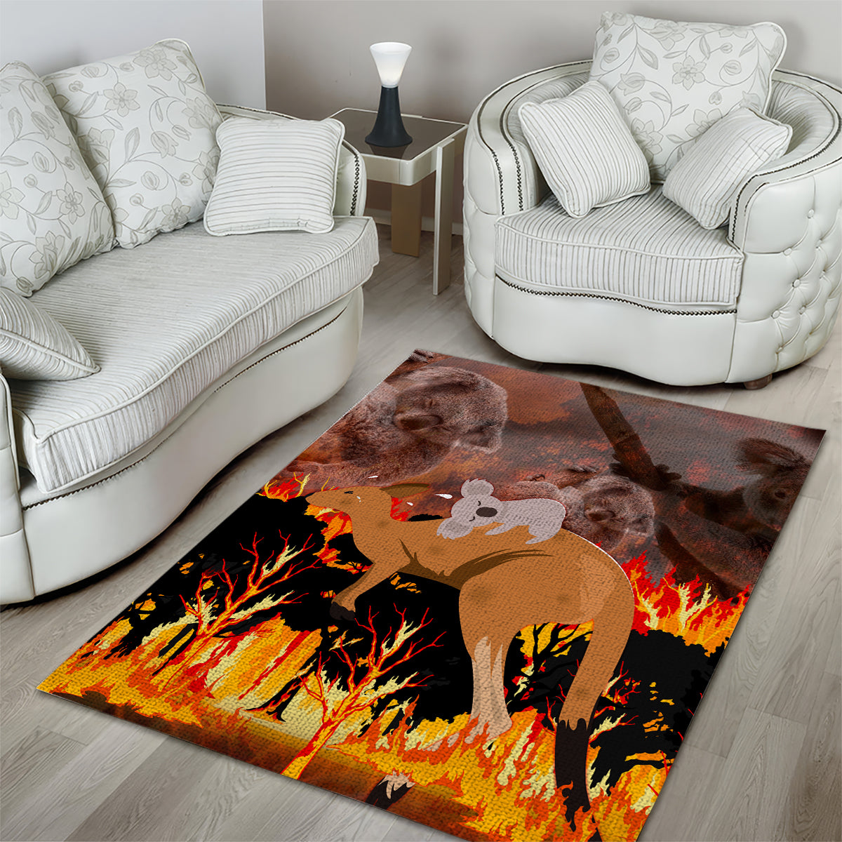 Save Wildlife Australia Area Rug Bushfire Awareness - Vibe Hoodie Shop