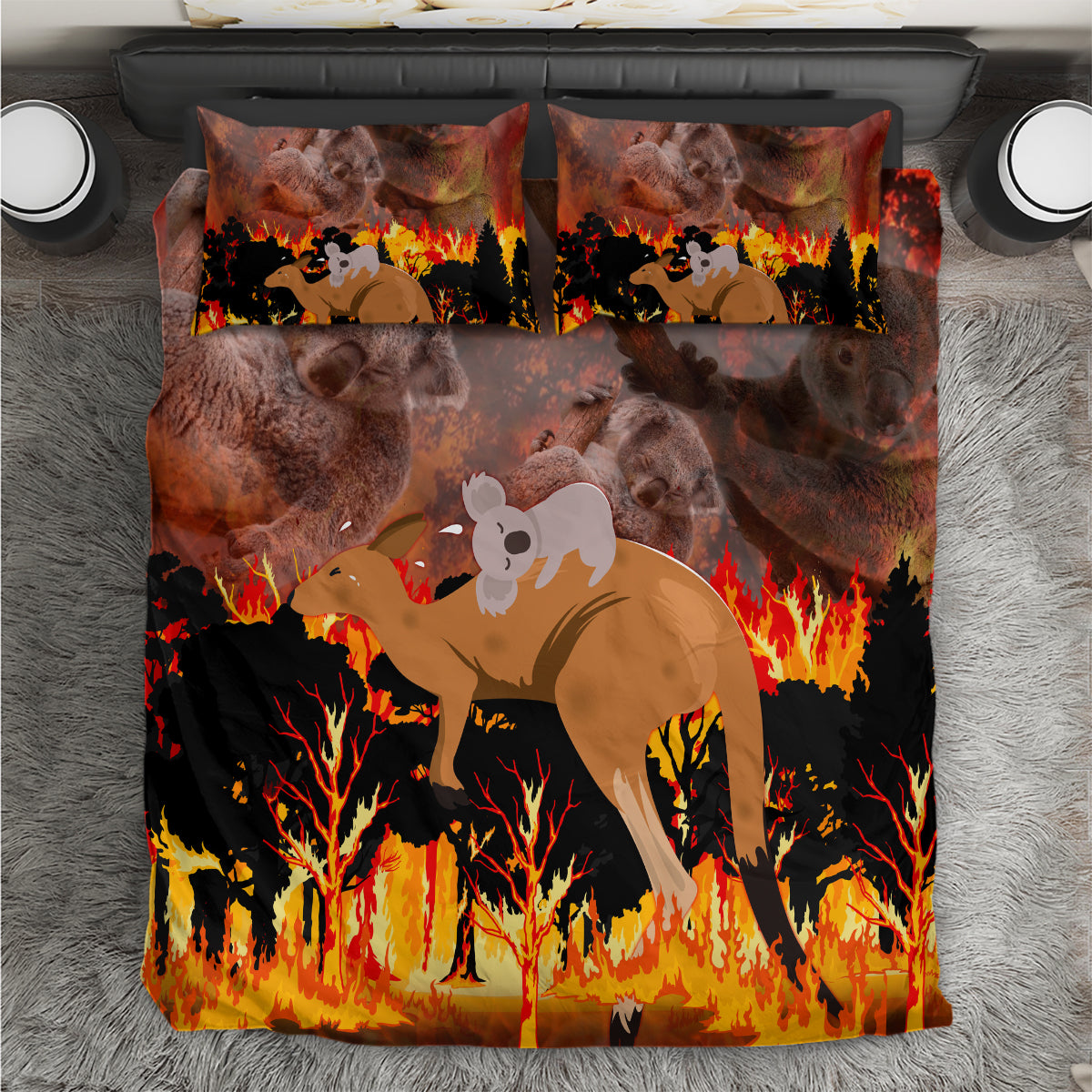 Save Wildlife Australia Bedding Set Bushfire Awareness - Vibe Hoodie Shop