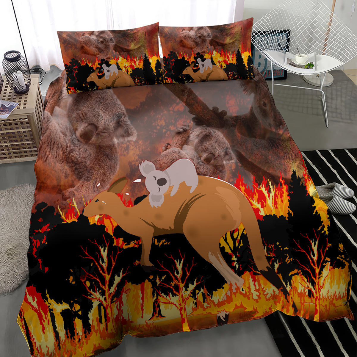 Save Wildlife Australia Bedding Set Bushfire Awareness - Vibe Hoodie Shop