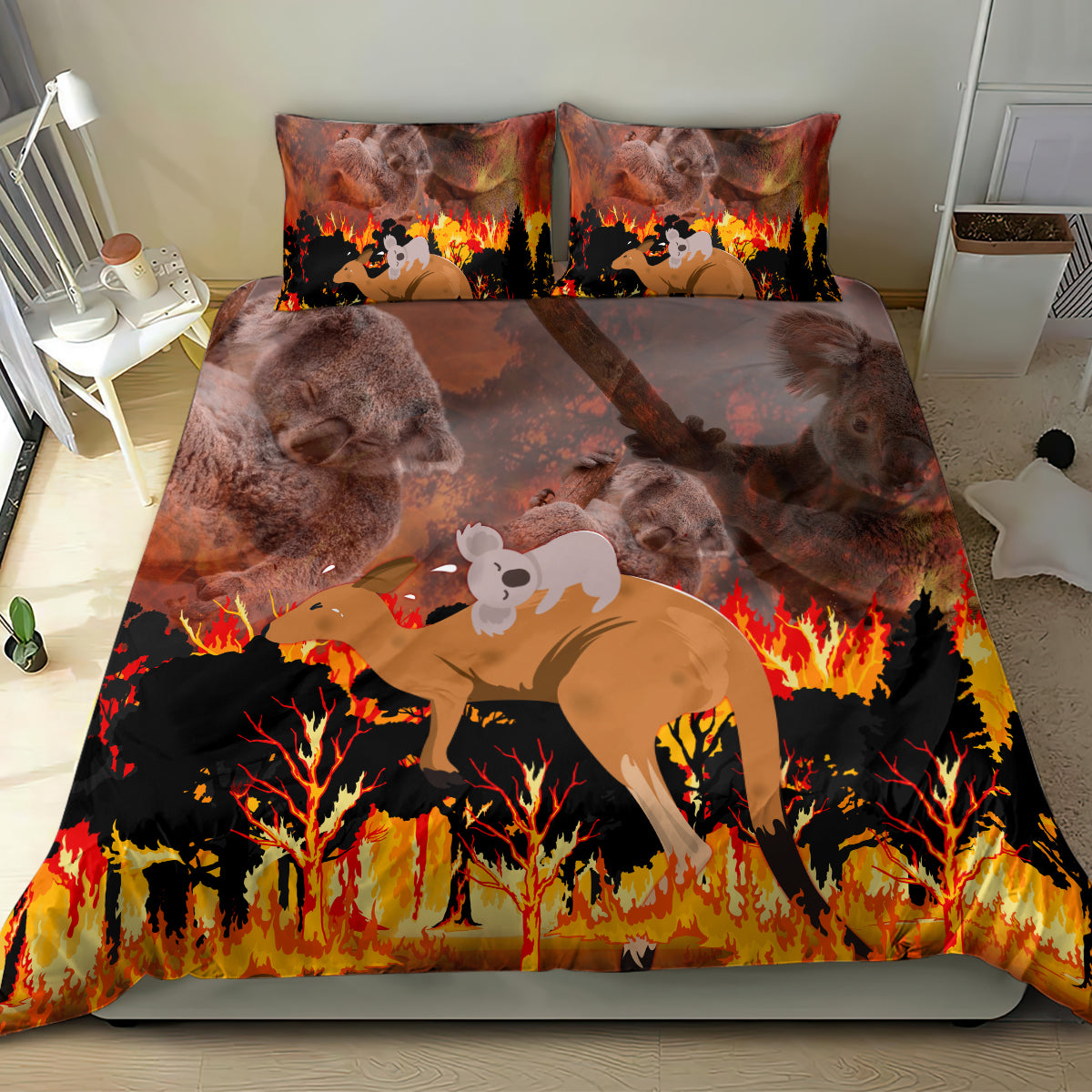 Save Wildlife Australia Bedding Set Bushfire Awareness - Vibe Hoodie Shop