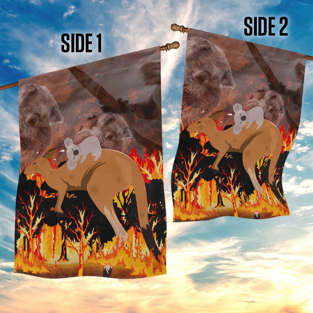 Save Wildlife Australia Garden Flag Bushfire Awareness - Vibe Hoodie Shop