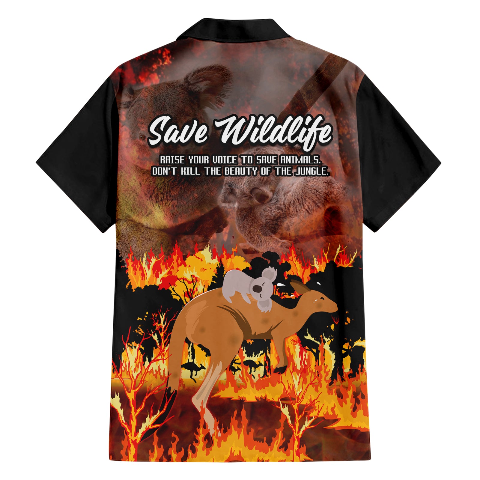 Save Wildlife Australia Hawaiian Shirt Bushfire Awareness - Vibe Hoodie Shop