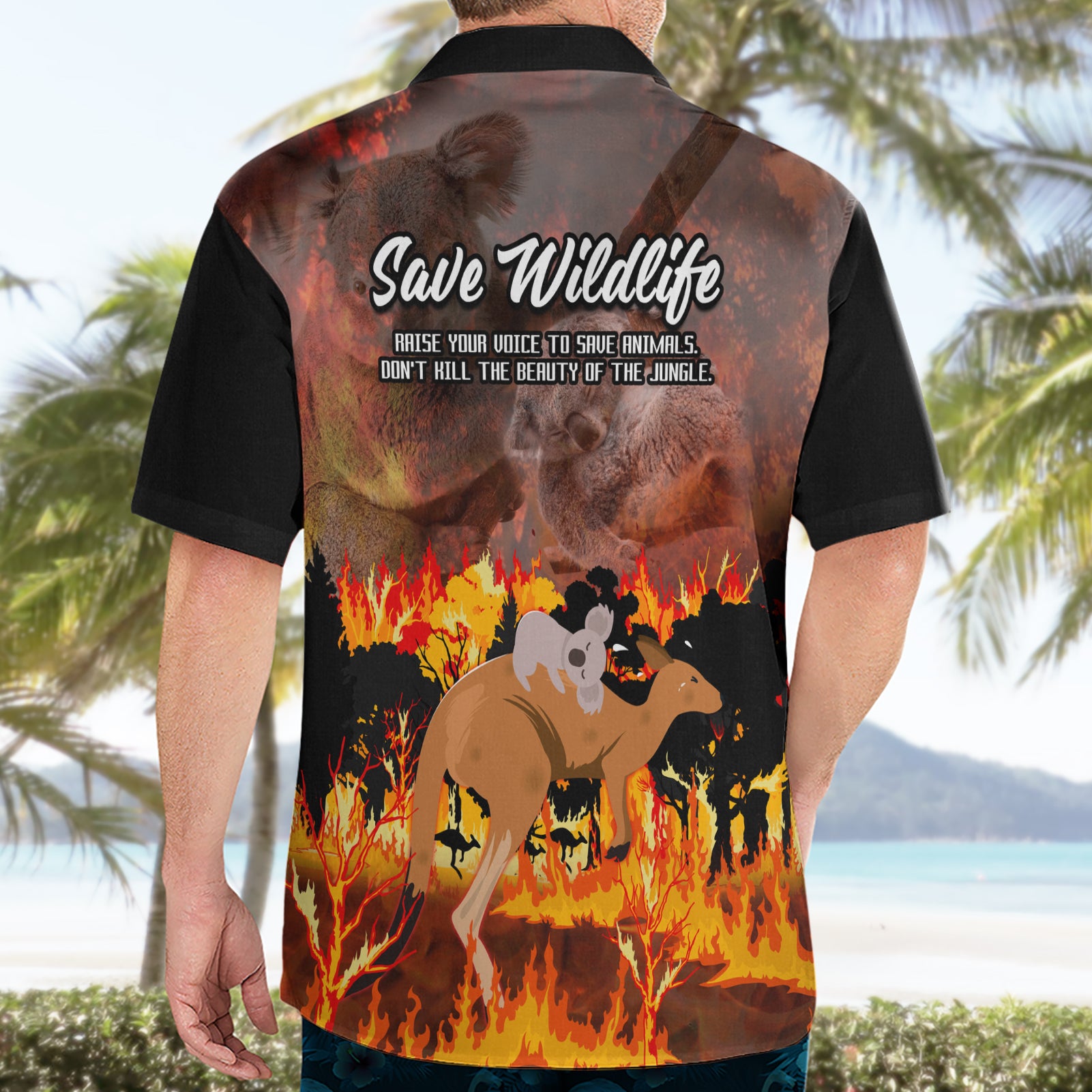 Save Wildlife Australia Hawaiian Shirt Bushfire Awareness - Vibe Hoodie Shop