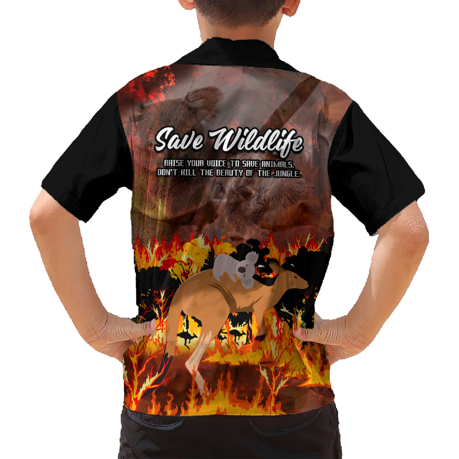 Save Wildlife Australia Hawaiian Shirt Bushfire Awareness - Vibe Hoodie Shop